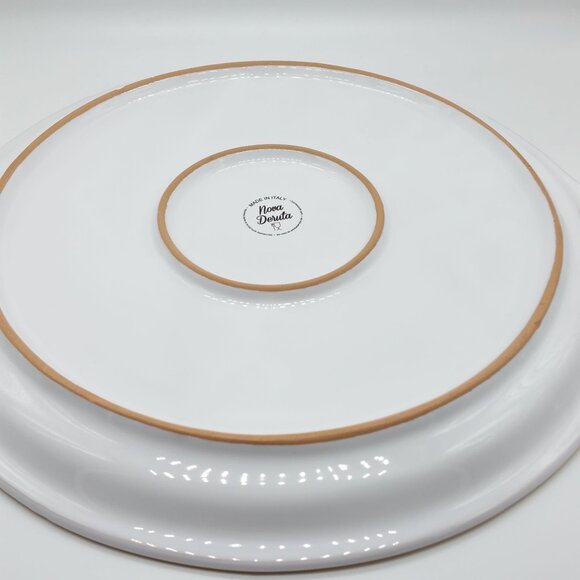 RARE Nova Deruta Hand Painted Double Handle Serving Platter 13" - Picture 6 of 10